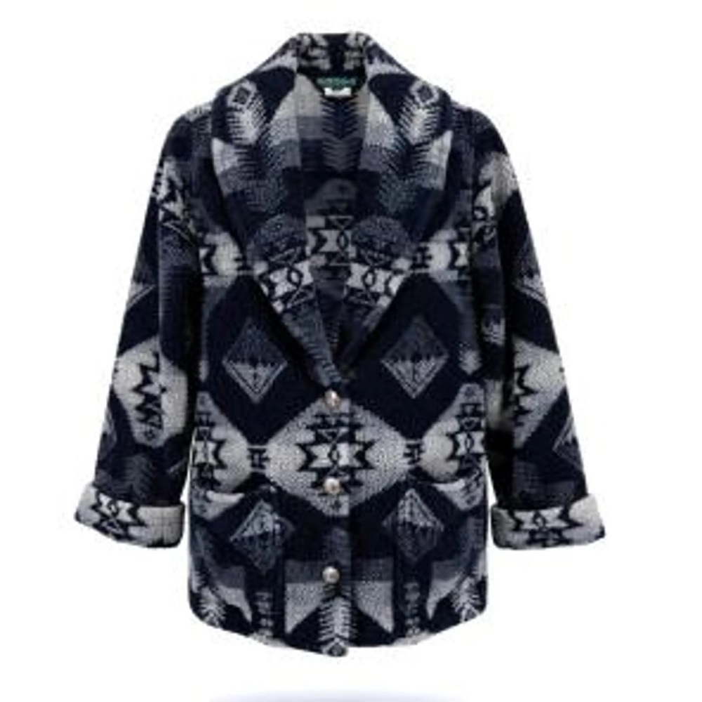 Vintage Ralph Lauren Aztec Fleece Jacket medium